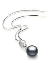 9-10mm AA Quality Freshwater Cultured Pearl Pendant in Naomi Black