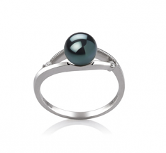 6-7mm AA Quality Japanese Akoya Cultured Pearl Ring in Tanya Black