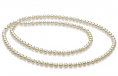 30 inches White 5-6mm AAA Quality Freshwater Cultured Pearl Necklace