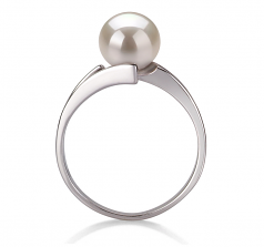 7-8mm AAA Quality Freshwater Cultured Pearl Ring in Jenna White