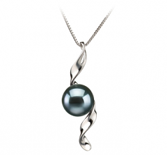 7-8mm AA Quality Japanese Akoya Cultured Pearl Pendant in Elva Black