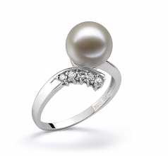 9-10mm AAAA Quality Freshwater Cultured Pearl Ring in Grace White