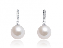 12-13mm AA+ Quality Freshwater - Edison Cultured Pearl Earring Pair in Edison Dangle White