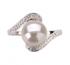 9-10mm AA Quality Freshwater Cultured Pearl Ring in Chantel White