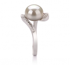 9-10mm AA Quality Freshwater Cultured Pearl Ring in Chantel White