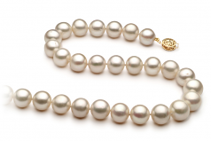 10-11mm AA Quality Freshwater Cultured Pearl Necklace in White