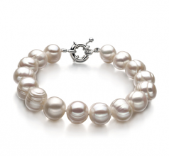 10-11mm A Quality Freshwater Cultured Pearl Bracelet in Single White