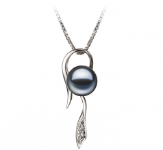 7-8mm AAAA Quality Freshwater Cultured Pearl Pendant in Jennifer Black