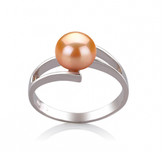 7-8mm AAA Quality Freshwater Cultured Pearl Ring in Jenna Pink