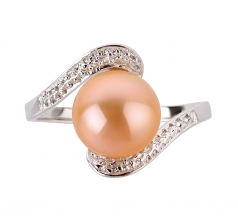 9-10mm AA Quality Freshwater Cultured Pearl Ring in Chantel Pink