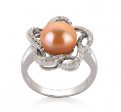 9-10mm AA Quality Freshwater Cultured Pearl Ring in Fiona Pink