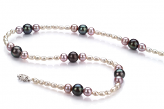 3-8mm A Quality Freshwater Cultured Pearl Necklace in Ida Multicolor