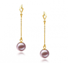 6-7mm AAAA Quality Freshwater Cultured Pearl Earring Pair in Misha Lavender