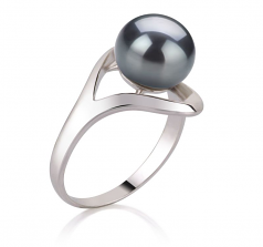 9-10mm AA Quality Freshwater Cultured Pearl Ring in Sadie Black