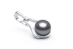 9-10mm AA Quality Freshwater Cultured Pearl Pendant in Enhancer Black