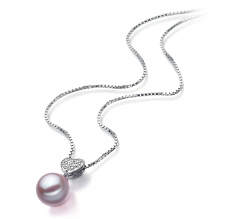 7-8mm AAAA Quality Freshwater Cultured Pearl Pendant in Randy Lavender