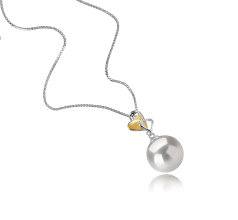 11-12mm AAAA Quality Freshwater - Edison Cultured Pearl Pendant in Felicia White