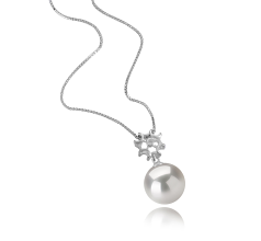 11-12mm AAAA Quality Freshwater - Edison Cultured Pearl Pendant in Tatiana White