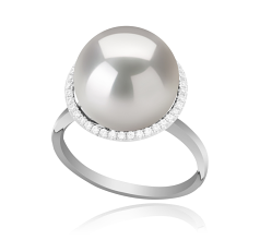 12-13mm AA+ Quality Freshwater - Edison Cultured Pearl Ring in Yanaka White