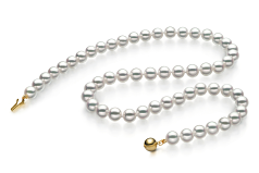 6.5-7mm Hanadama - AAAA Quality Japanese Akoya Cultured Pearl Necklace in Hanadama 18-inch White