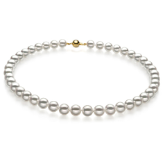 9-9.5mm Hanadama - AAAA Quality Japanese Akoya Cultured Pearl Necklace in Hanadama 18-inch White