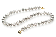 9-9.5mm Hanadama - AAAA Quality Japanese Akoya Cultured Pearl Necklace in Hanadama 18-inch White