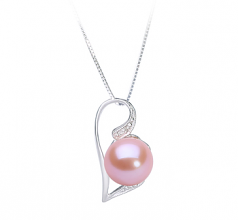 7-8mm AAAA Quality Freshwater Cultured Pearl Pendant in Carlin Pink