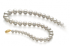 White 5-10mm AAA Quality Freshwater Gold filled Cultured Pearl Necklace