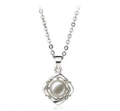 6-7mm AA Quality Freshwater Cultured Pearl Pendant in Vera White