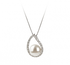 9-10mm AA Quality Freshwater Cultured Pearl Pendant in Isabella White