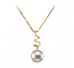 6-7mm AA Quality Japanese Akoya Cultured Pearl Pendant in Greta White