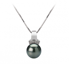 8-9mm AAA Quality Tahitian Cultured Pearl Pendant in Vivian Black