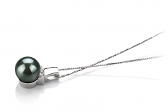 8-9mm AAA Quality Tahitian Cultured Pearl Pendant in Vivian Black