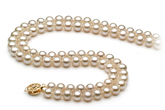 6-7mm AA Quality Freshwater Cultured Pearl Necklace in Liah White