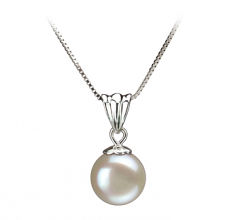 9-10mm AA Quality Freshwater Cultured Pearl Pendant in Nancy White