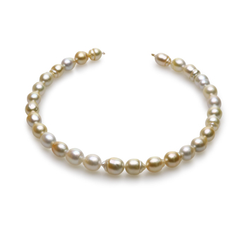 10.4-13mm Baroque Quality South Sea Cultured Pearl Necklace in 18-inch Multicolour