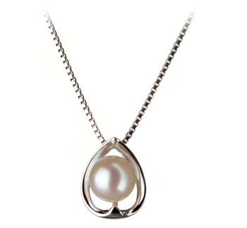Amanda White 6-7mm AA Quality Japanese Akoya 925 Sterling Silver Cultured Pearl Pendant