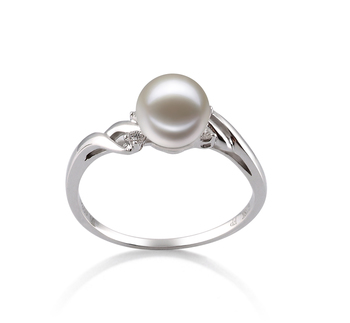 6-7mm AAAA Quality Freshwater Cultured Pearl Ring in Andrea White