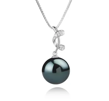 11-12mm AAA Quality Tahitian Cultured Pearl Pendant in Angie Black 11-12mm AAA Quality Tahitian Cultured Pearl Pendant in Angie Black