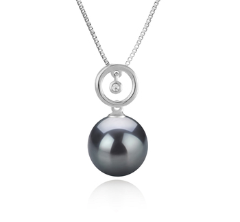 11-12mm AAA Quality Tahitian Cultured Pearl Pendant in Aurora Black