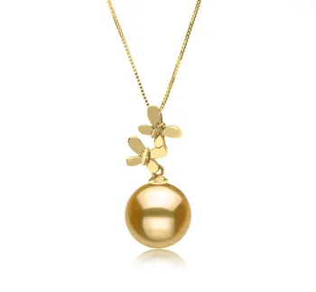 10-11mm AAA Quality South Sea Cultured Pearl Pendant in Barbara Gold 10-11mm AAA Quality South Sea Cultured Pearl Pendant in Barbara Gold