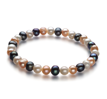 Bliss Multicolour 6-7mm A Quality Freshwater Cultured Pearl Bracelet