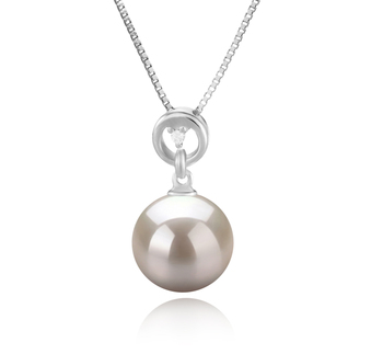 10-11mm AAAA Quality Freshwater Cultured Pearl Pendant in Bonita White