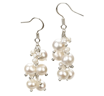 Brisa White 3-7mm A Quality Freshwater Alloy Cultured Pearl Earring Pair