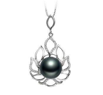 12-13mm AAA Quality Tahitian Cultured Pearl Pendant in Calida Black