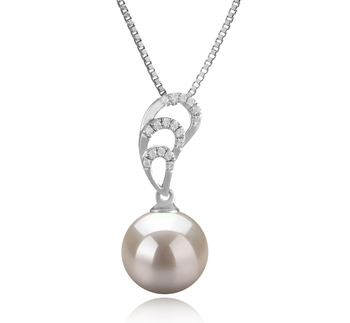 10-11mm AAAA Quality Freshwater Cultured Pearl Pendant in Camille White