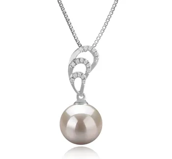 10-11mm AAAA Quality Freshwater Cultured Pearl Pendant in Camille White
