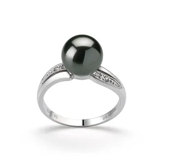 8-9mm AAA Quality Tahitian Cultured Pearl Ring in Caroline Black 8-9mm AAA Quality Tahitian Cultured Pearl Ring in Caroline Black