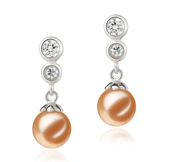 7-8mm AAAA Quality Freshwater Cultured Pearl Earring Pair in Colleen Pink 7-8mm AAAA Quality Freshwater Cultured Pearl Earring Pair in Colleen Pink
