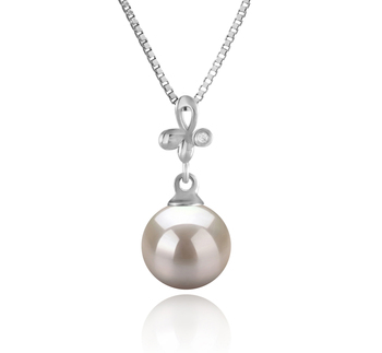 Coralie White 7-8mm AA Quality Japanese Akoya 925 Sterling Silver Cultured Pearl Pendant